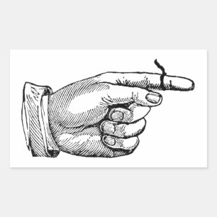 Pegatina Rectangular Viñeta caprichosa recuerda una cuerda en Finger Re