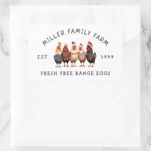 Pegatina Rectangular Viñeta Familia Vintage Farm Holiday Edition Huevo 