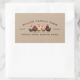 Pegatina Rectangular Viñeta Familia Vintage Farm Holiday Edition Huevo 