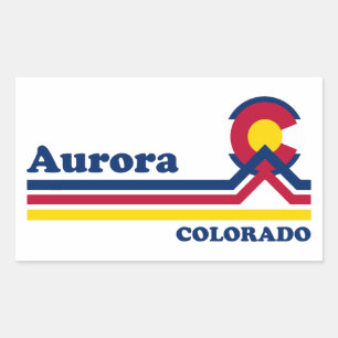 Pegatina Rectangular Vintage Aurora Colorado