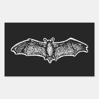 Pegatina Rectangular Vintage Bat