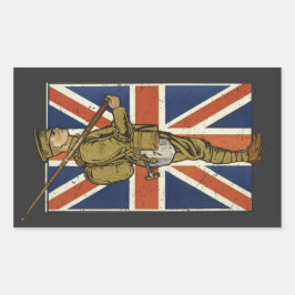Pegatina Rectangular Vintage British Flag Soldier