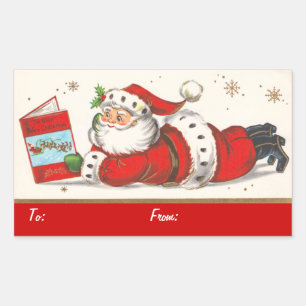 Pegatina Rectangular Vintage Christmas