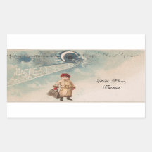 Vintage Christmas Card Lonely Chica Railstation