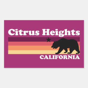 Pegatina Rectangular Vintage Citrus Heights California
