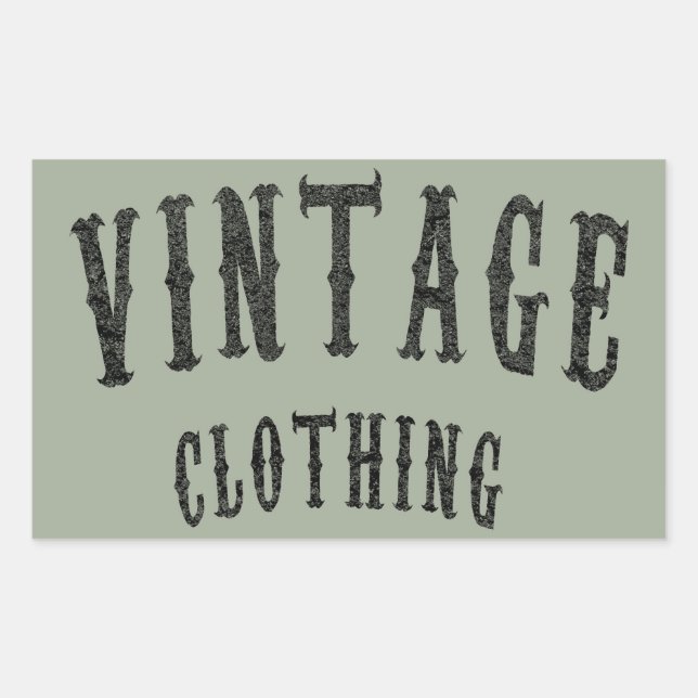 Pegatina Rectangular Vintage Clothing (Anverso)