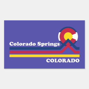 Pegatina Rectangular Vintage Colorado Springs