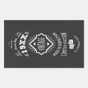 Pegatina Rectangular Vintage Elegant Birthday Party