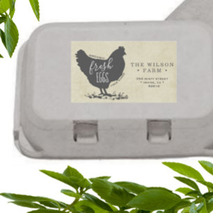 Pegatina Rectangular Vintage Farm Egg Carton Address Sticker