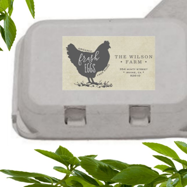 Pegatina Rectangular Vintage Farm Egg Carton Address Sticker (Subido por el creador)