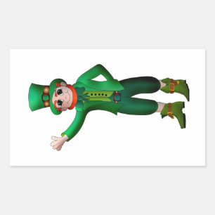 Pegatina Rectangular Vintage Green St Patrick