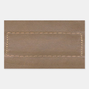 Pegatina Rectangular Vintage LEATHER Look Print Finish : Plantilla