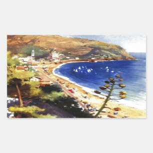 Pegatina Rectangular Vintage Levanto Génova Italia Turismo