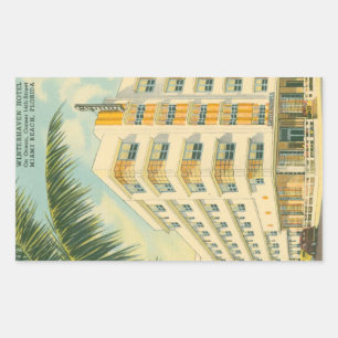 Pegatina Rectangular Vintage Miami Art Deco Rectangle Pegatinas