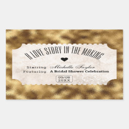 Pegatina Rectangular Vintage Movie Ticket Bridal Date Ideas nocturnas