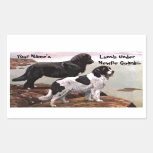 Pegatina Rectangular Vintage Newfoundland Lunch Protection Pegatinas