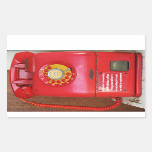 Pegatina Rectangular Vintage Nostalgic Old Classic Teléfono Retro
