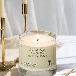 Pegatina Rectangular Vintage Palm Tree Boda New Mr. y Mrs.