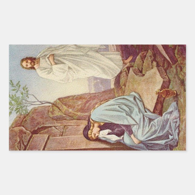 Pegatina Rectangular Vintage: pascua - (Anverso)