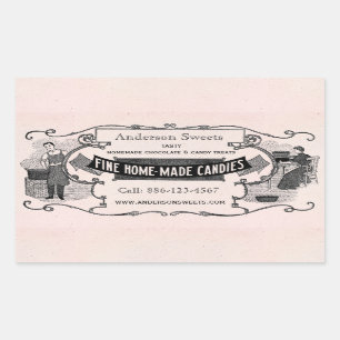 Pegatina Rectangular Vintage Retro Style Candy Personalizados caseros