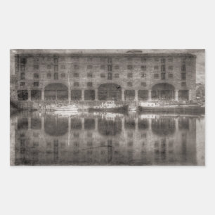 Pegatina Rectangular Vintage Royal Albert Dock Liverpool