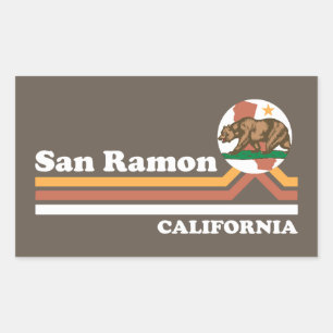 Pegatina Rectangular Vintage San Ramon California