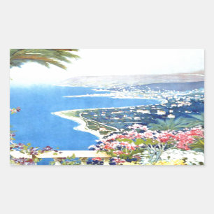 Pegatina Rectangular Vintage San Remo Italia Europa Viaje