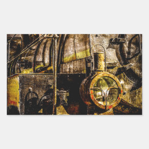 Pegatina Rectangular Vintage Steam Train - Old Timer