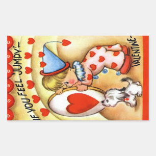Pegatina Rectangular Vintage Valentine