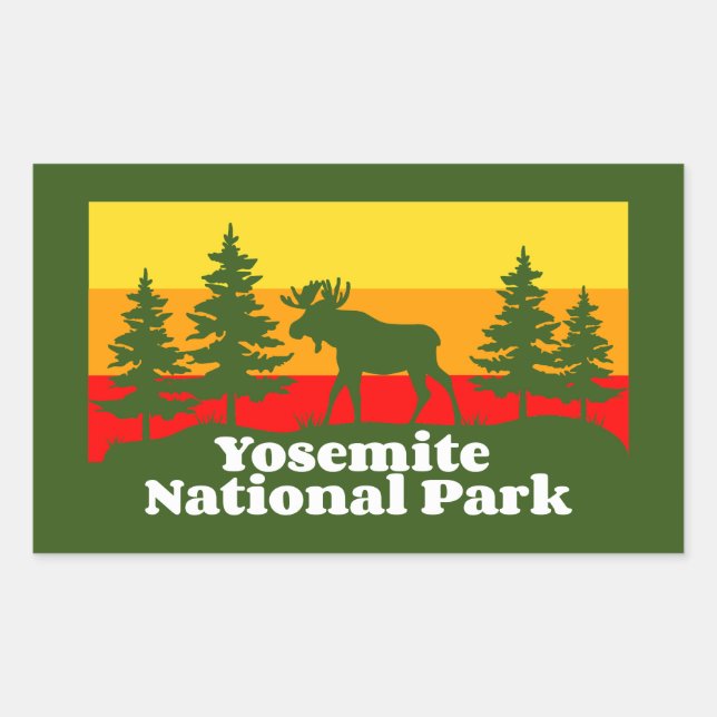 Pegatina Rectangular Vintage Yosemite (Anverso)