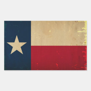 Pegatina Rectangular VINTAJE DE Bandera Estatal de Texas