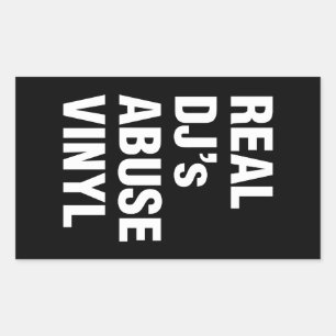 PEGATINA RECTANGULAR VINYL DE ABUSO DE DJ REAL
