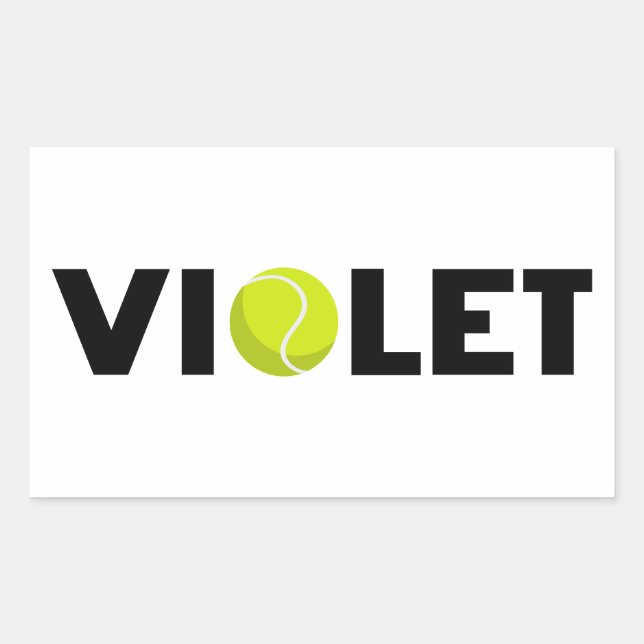 Pegatina Rectangular Violet Tennis (Anverso)