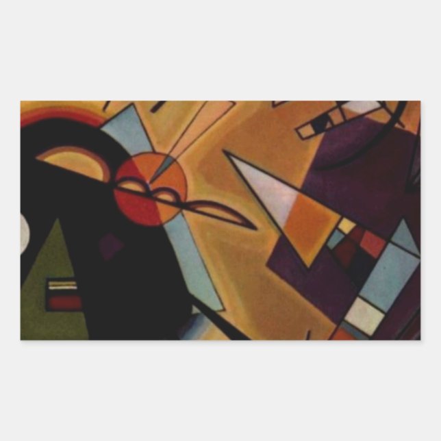 Pegatina Rectangular Violeta negra de Kandinsky (Anverso)