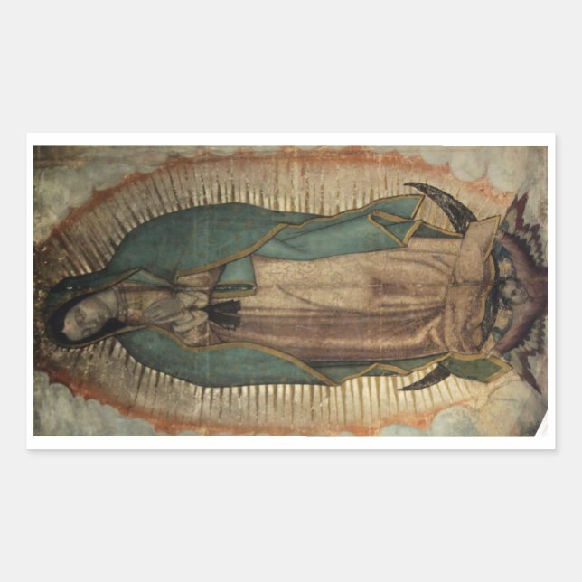Pegatina Rectangular Virgen de Guadalupe (Anverso)