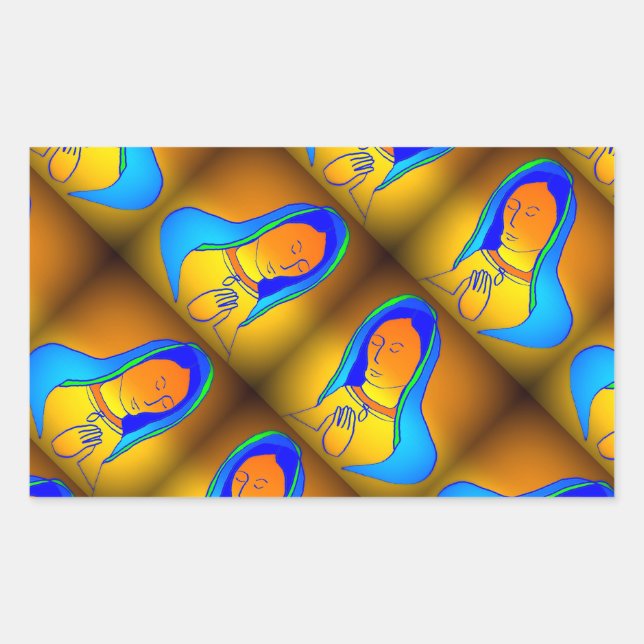 Pegatina Rectangular Virgen De Guadalupe (Anverso)