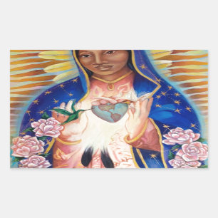 Pegatina Rectangular Virgen María - Nuestra Señora De Guadalupe