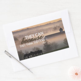 Pegatina Rectangular Virgil cita Inspiradora "Ellos pueden"