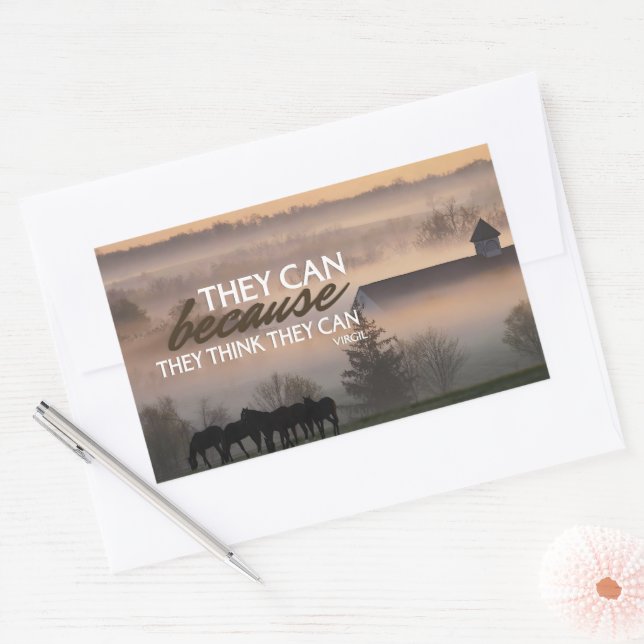 Pegatina Rectangular Virgil cita Inspiradora "Ellos pueden" (Sobre)