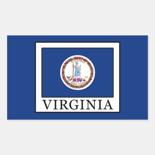 Pegatina Rectangular Virginia (Anverso)