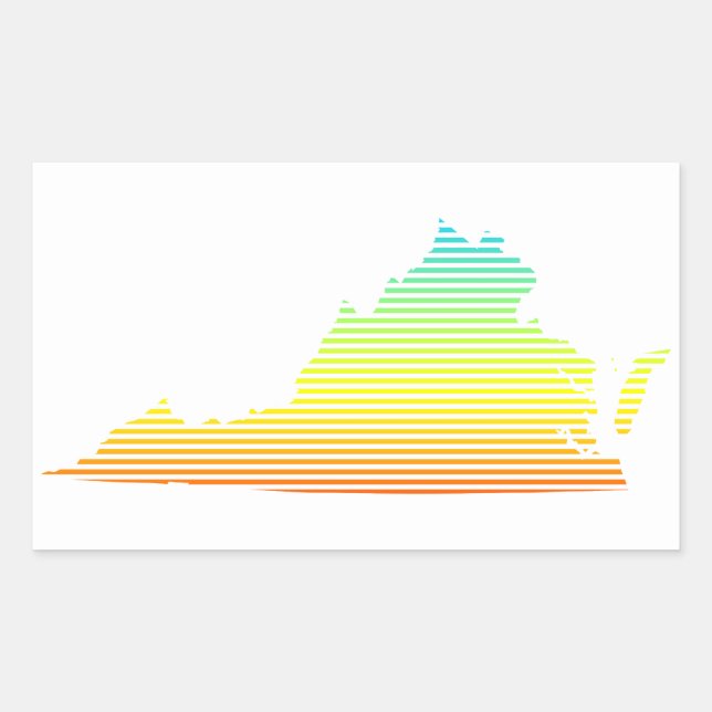 Pegatina Rectangular virginia chill fade (Anverso)
