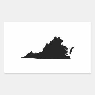 Pegatina Rectangular Virginia en blanco y negro