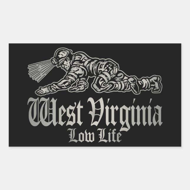 PEGATINA RECTANGULAR VIRGINIA OCCIDENTAL (Anverso)
