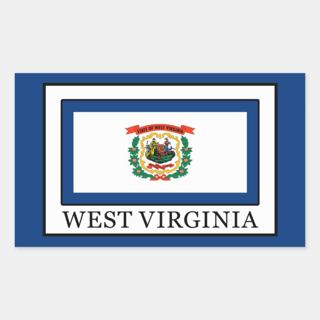 Pegatina Rectangular Virginia Occidental (Anverso)