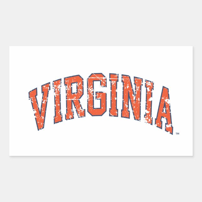 Pegatina Rectangular Virginia Wordmark con problemas (Anverso)