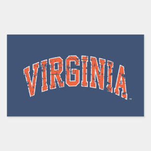 Pegatina Rectangular Virginia Wordmark Distorsionado