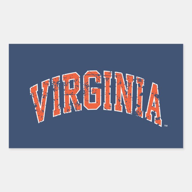 Pegatina Rectangular Virginia Wordmark Distorsionado (Anverso)