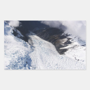 Pegatina Rectangular Vista aérea del glaciar Franz Josef, Nueva Zelanda