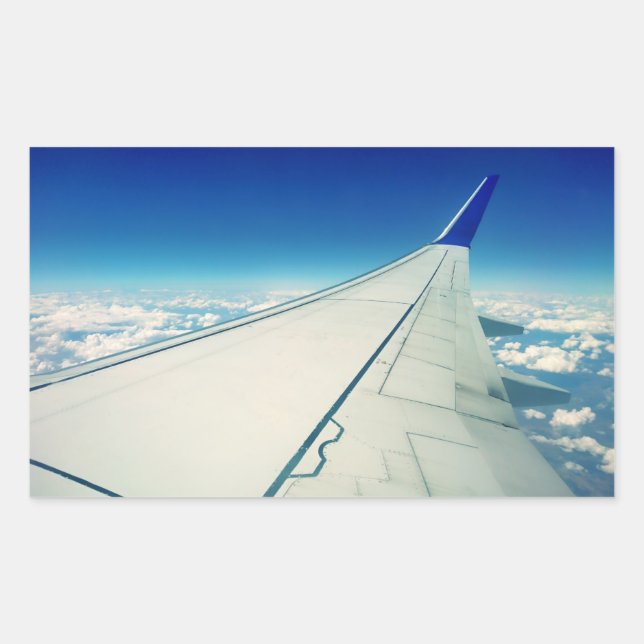 Pegatina Rectangular Vista aérea desde el avión durante el vuelo (Anverso)