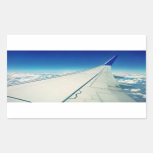 Pegatina Rectangular Vista aérea desde el avión durante el vuelo